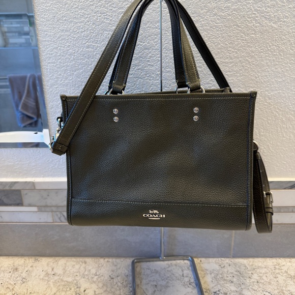 Women's Coach Leather Dempsey carryall tote cargo green D2039-1959 - Picture 3 of 12